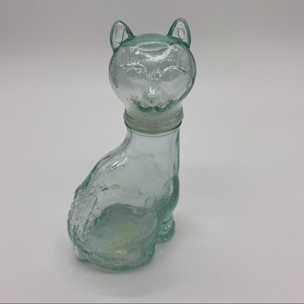 VTG VETRERIA ETRUSCA Blue-Green-Clear Italian Glass Decanter Bottle with Stopper